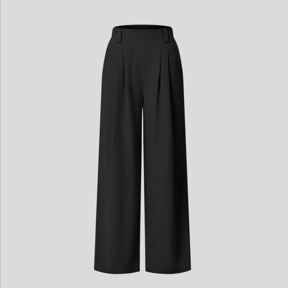 NWT HALARA Flex High Waisted Pocket Wide Leg-Waffle Work Pants Sz Med Tall - Picture 2 of 9